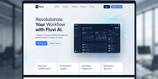 Prévia de uma landing page desenvolvida pela Fluvi